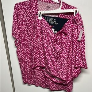 GAP Pink Notch Collar Sleep Set